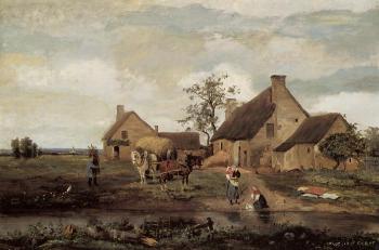 Jean-Baptiste-Camille Corot : A Farm in the Nievre